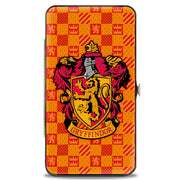 Hinged Wallet - Harry Potter GRYFFINDOR Crest Heraldry Checkers Golds Reds Hinged Wallets Harry Potter