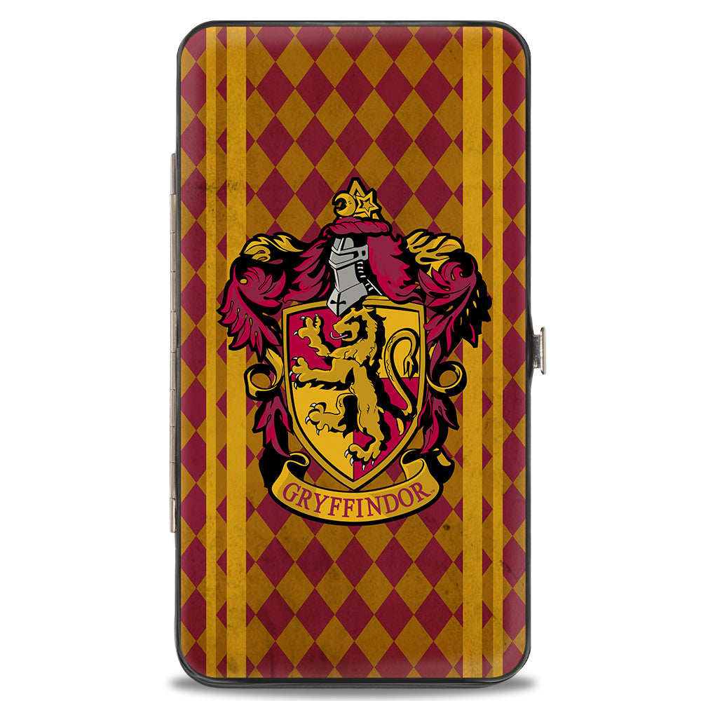 Hinged Wallet - GRYFFINDOR Crest Stripes Diamonds Red Golds Hinged Wallets Harry Potter