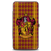 Hinged Wallet - GRYFFINDOR Crest Stripes Diamonds Red Golds Hinged Wallets Harry Potter