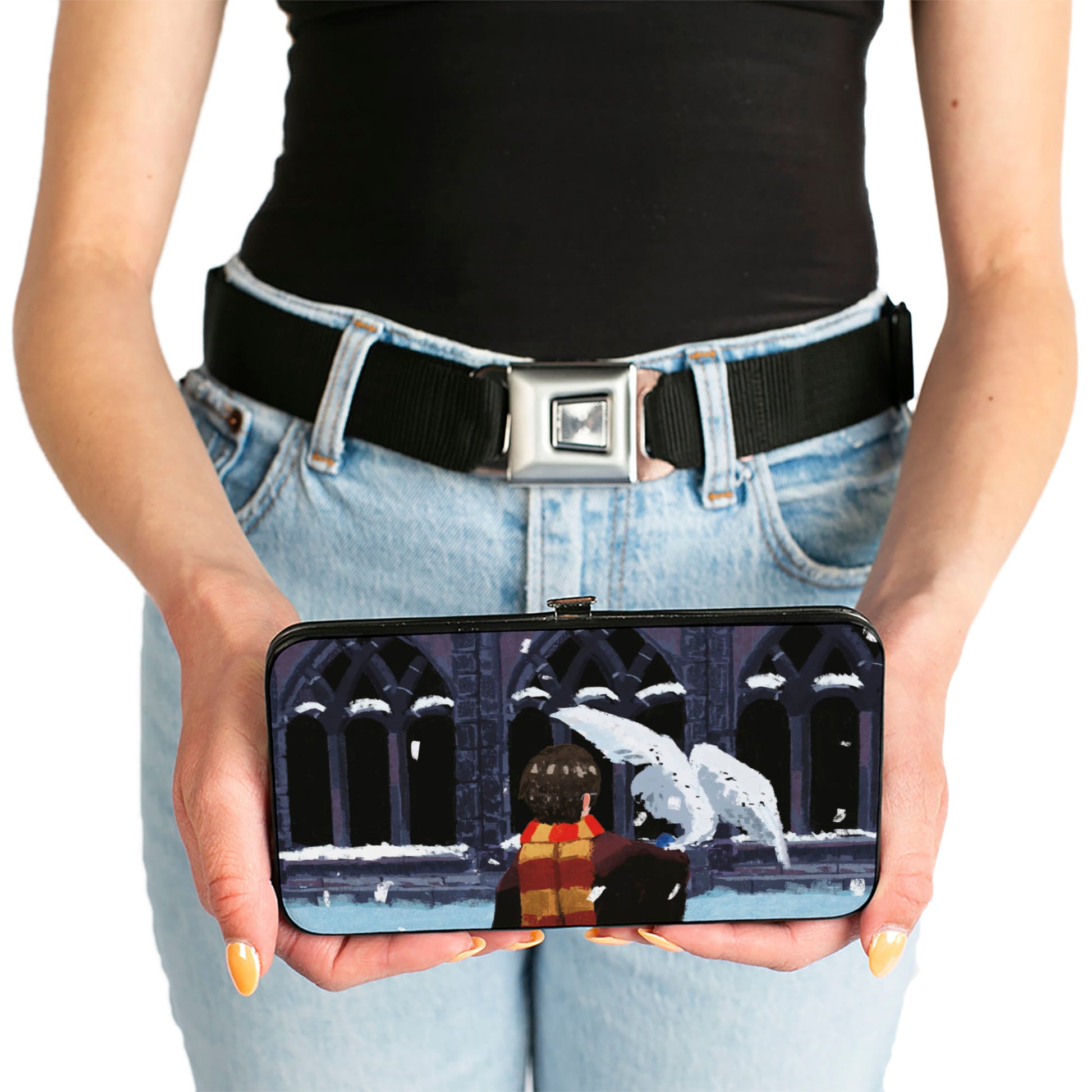 Hinged Wallet - Harry Potter and Hedwig Impressionist Snow Scenes Hinged Wallets Harry Potter