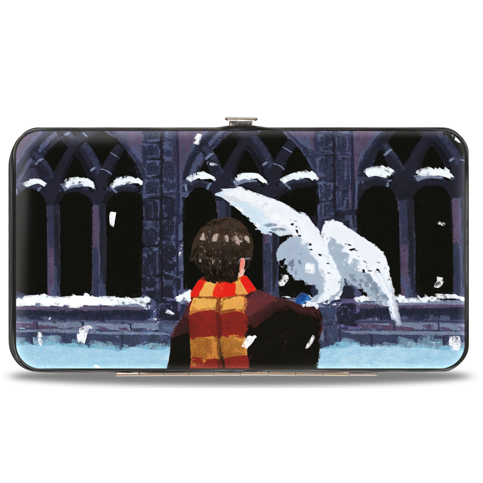 Hinged Wallet - Harry Potter and Hedwig Impressionist Snow Scenes Hinged Wallets Harry Potter