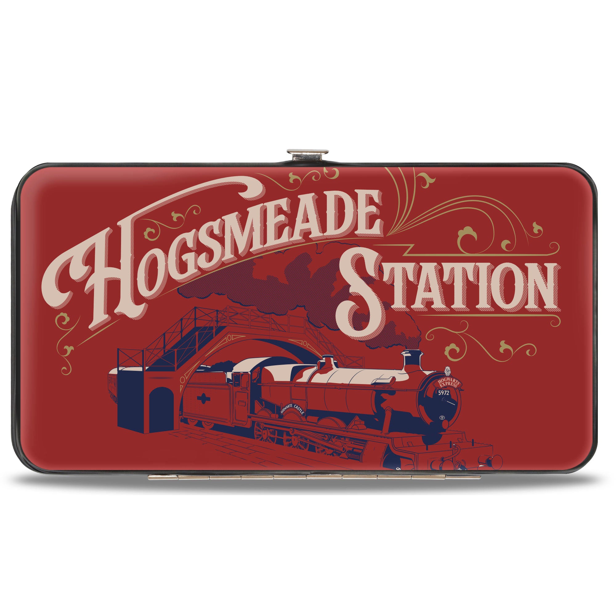 Hinged Wallet - Harry Potter HOGSMEADE STATION Train Red/Blue/Beige Hinged Wallets Harry Potter
