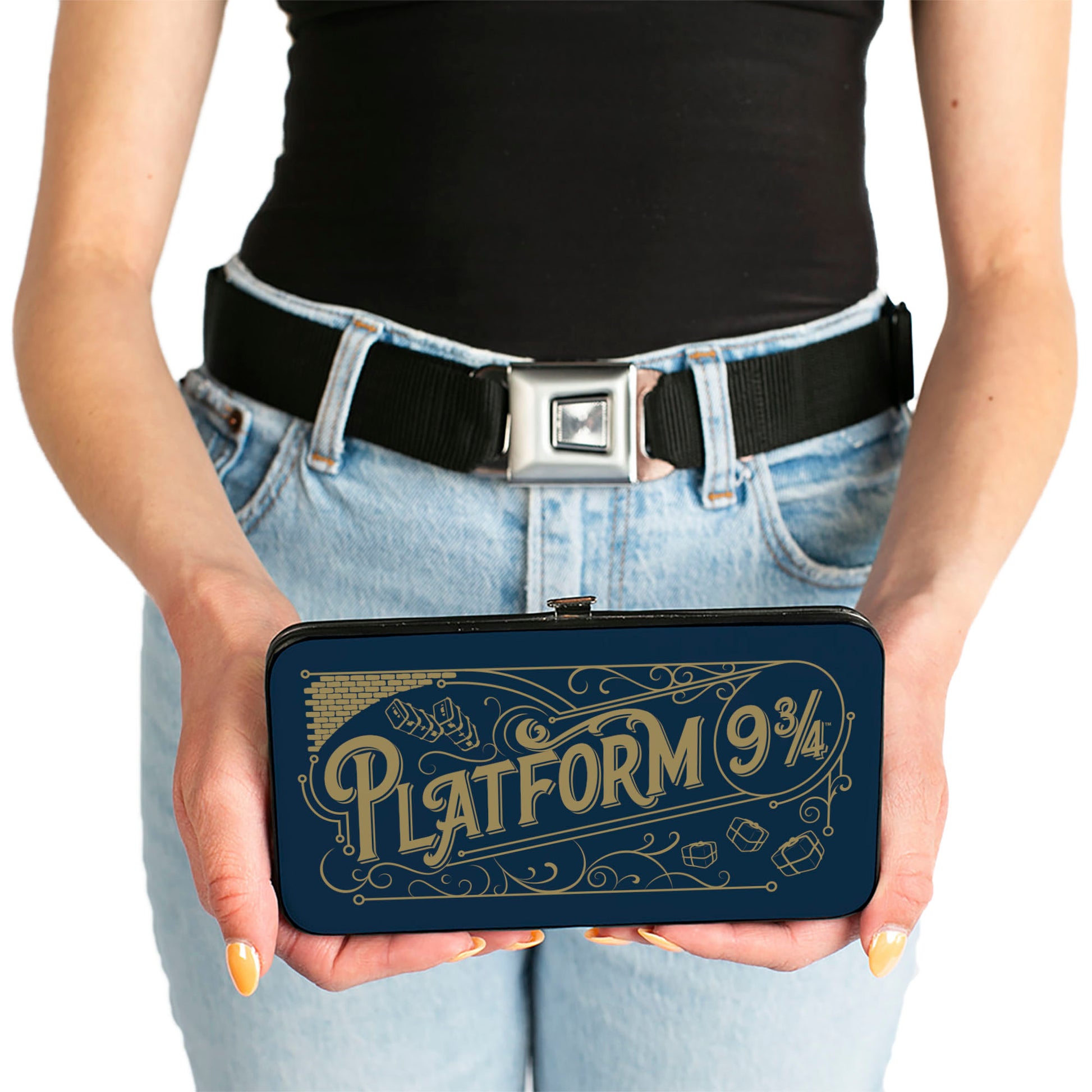 Hinged Wallet - HARRY POTTER PLATFORM 9 and Three Quarters Blue/Gold/Beige Hinged Wallets Harry Potter