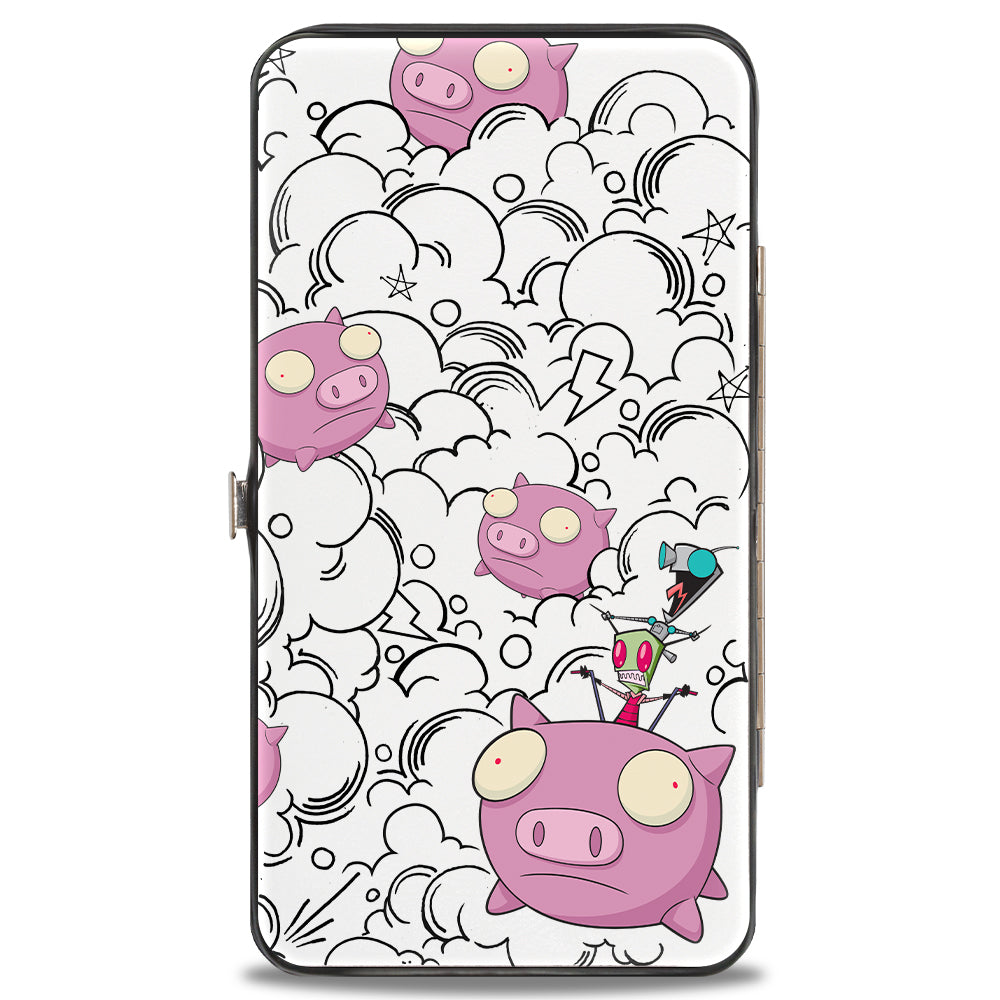 Hinged Wallet - INVADER ZIM Zim & GIR and Piggy Doddles White/Black Hinged Wallets Invader Zim