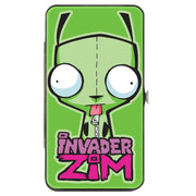Hinged Wallet - INVADER ZIM GIR Pose and Title Logo + GIR and Costume Pose Green Hinged Wallets Invader Zim