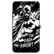 Hinged Wallet - Batman THE DARK KNIGHT + Joker HA HA Smiling Sketch Poses Black/White Hinged Wallets DC Comics
