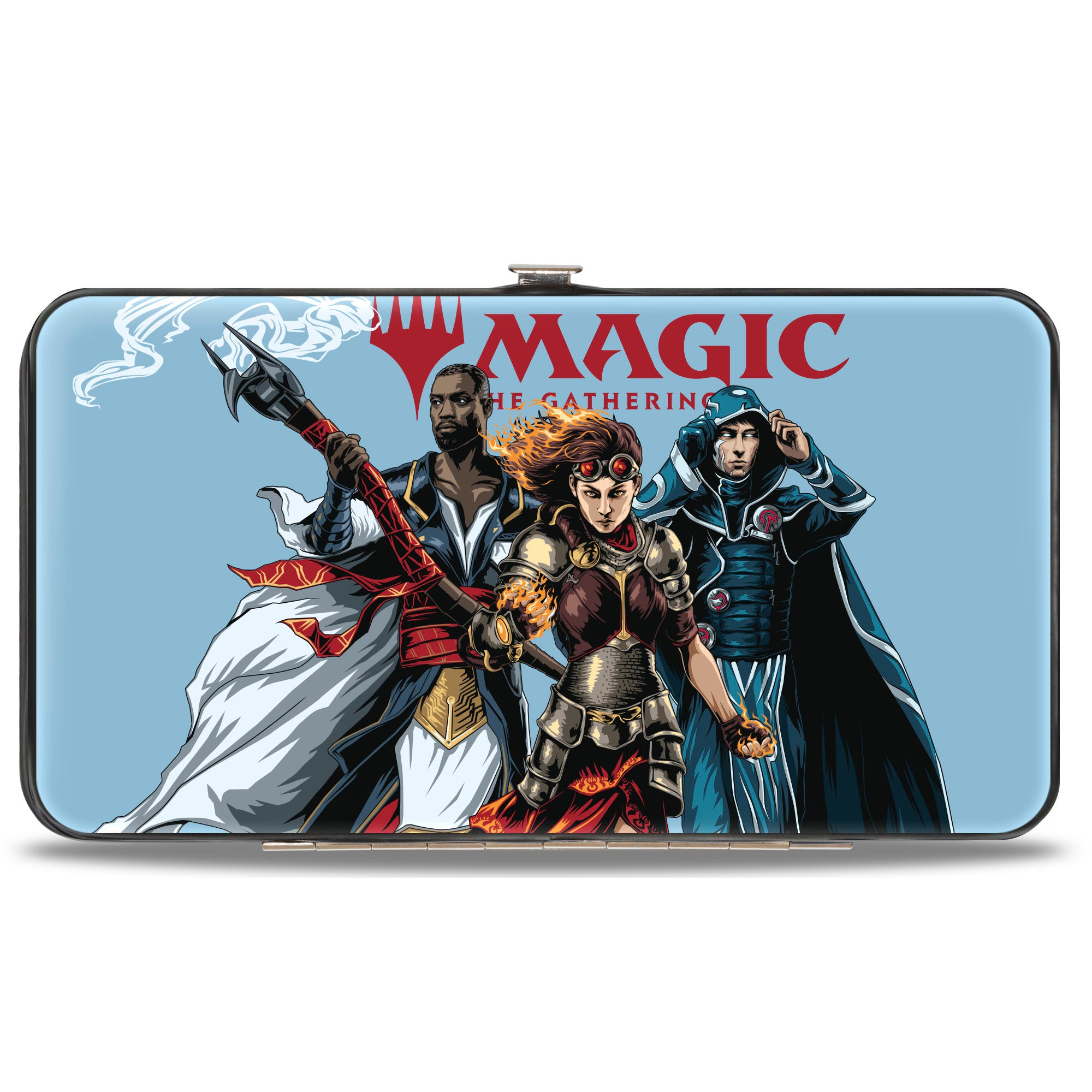 Hinged Wallet - MAGIC THE GATHERING Three Planeswalker Group Pose and Title Logo Light Blue Hinged Wallets Magic: The Gathering