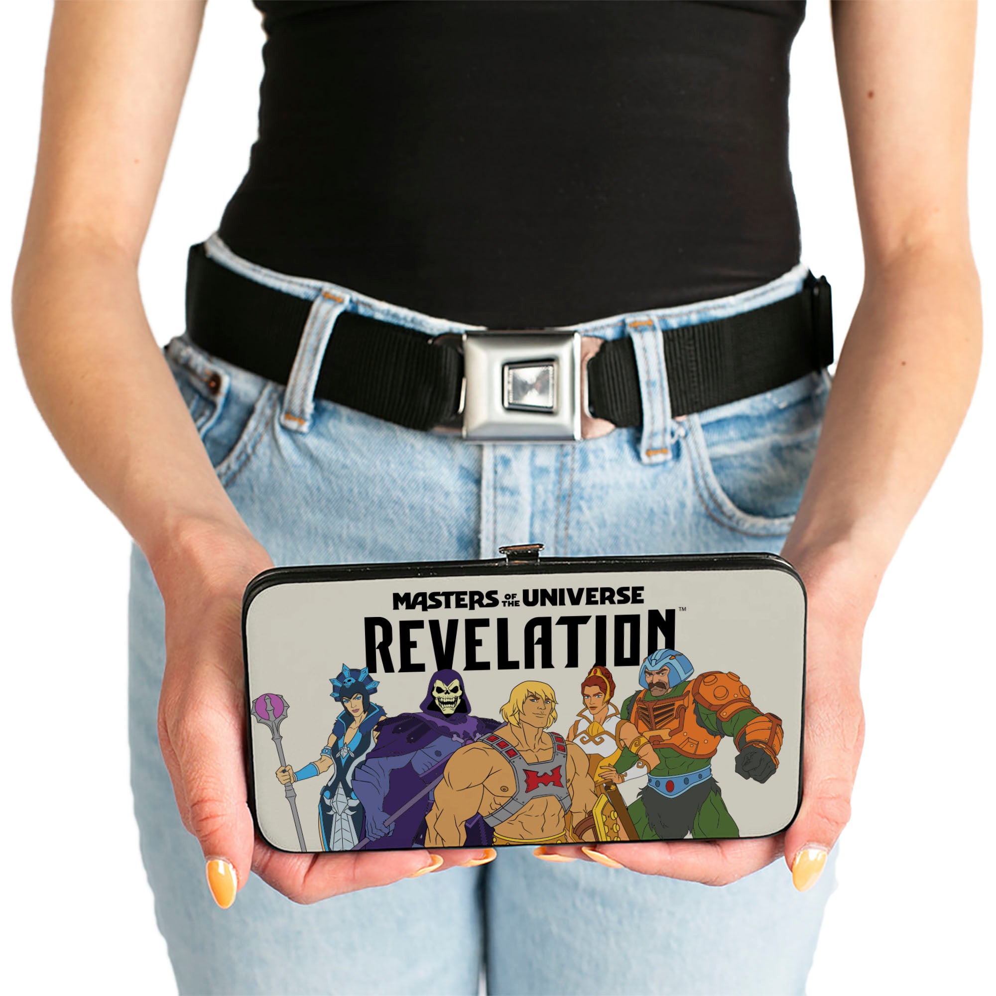 Hinged Wallet - MASTERS OF THE UNIVERSE REVELATION Group Pose and Title Logo White/Black Hinged Wallets Masters of the Universe