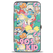 Hinged Wallet - Nick Rewind 90'S KID 8-Character Mash Up Collage Hinged Wallets Nick 90s