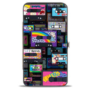 Hinged Wallet - Nick 90's Rewind Mash Up Cassette Tapes Collage Black Hinged Wallets Nick 90s