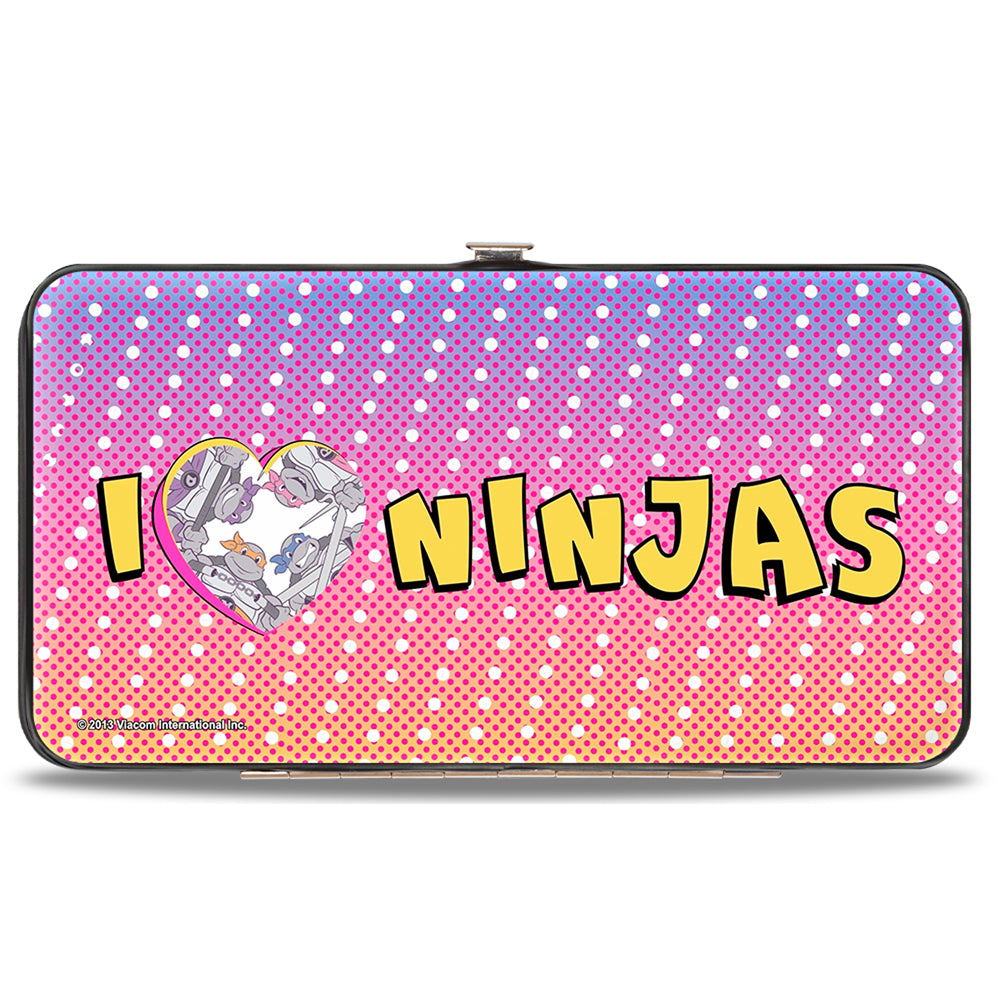 Hinged Wallet - Classic Teenage Mutant Ninja Turtles Group Pose + I "HEART" NINJAS Multi Pastel Hinged Wallets Teenage Mutant Ninja Turtles