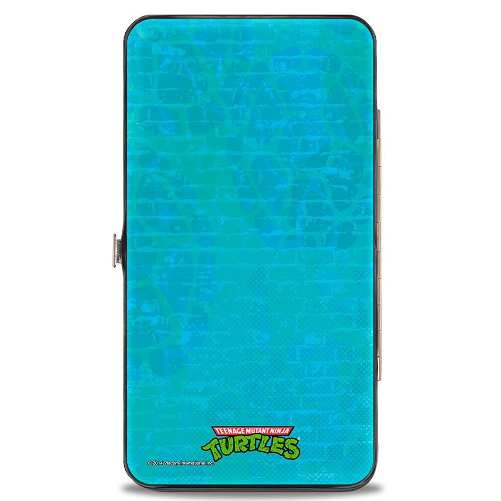 Hinged Wallet - Classic Teenage Mutant Ninja Turtles April & Group KEEPIN' IT FRESH + Logo Blues Hinged Wallets Teenage Mutant Ninja Turtles