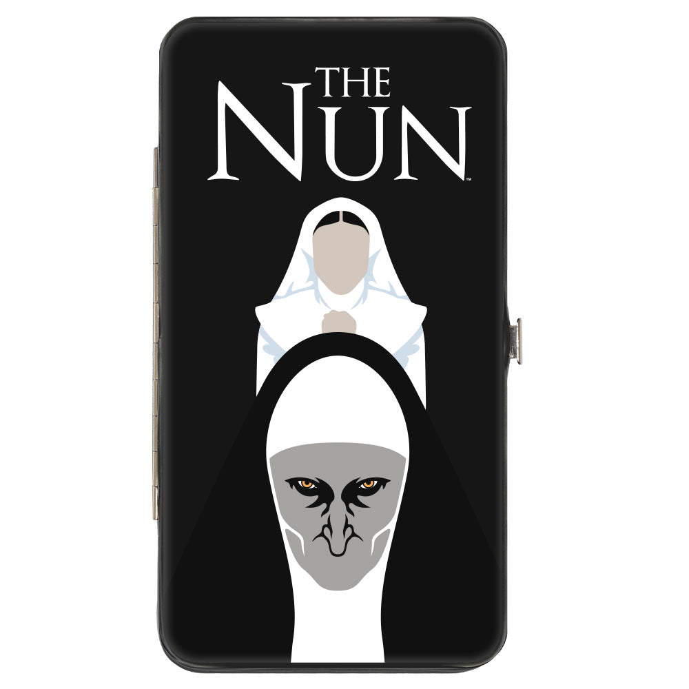 Hinged Wallet - THE NUN Sister Irene and Demon Nun Valak Icons with Title Logo Black/White Hinged Wallets The Nun