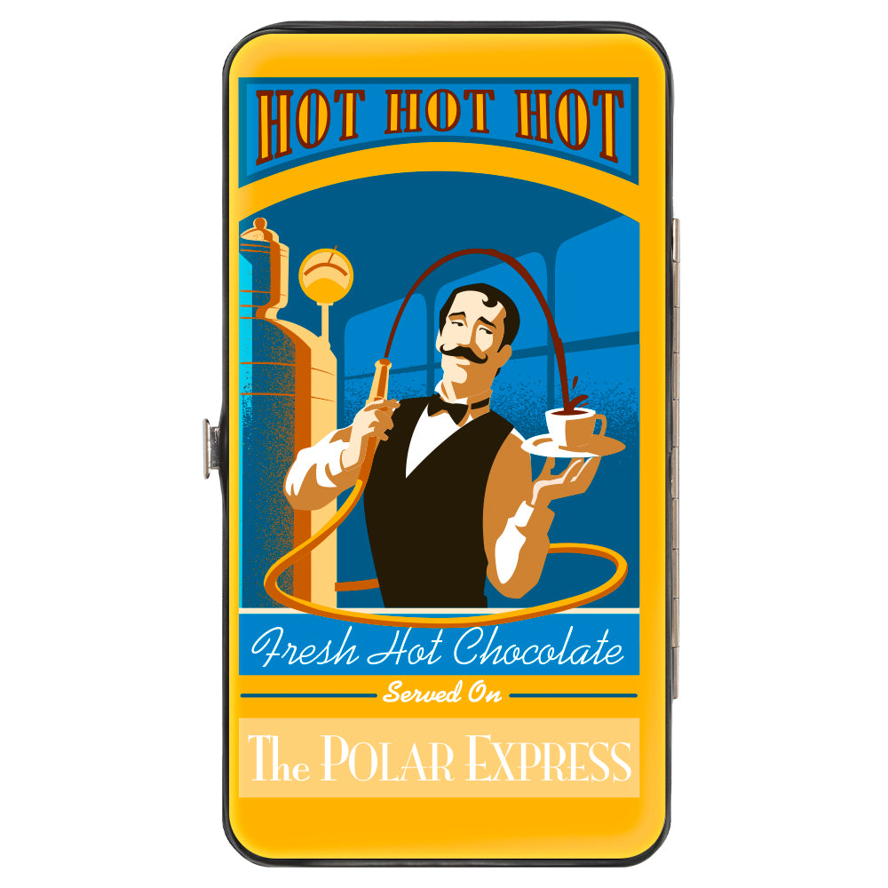 Hinged Wallet - THE POLAR EXPRESS Hot Chocolate Waiter Yellows Blues Red Hinged Wallets The Polar Express