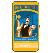Hinged Wallet - THE POLAR EXPRESS Hot Chocolate Waiter Yellows Blues Red Hinged Wallets The Polar Express