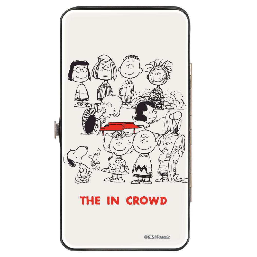Hinged Wallet - Peanuts Gang THE IN CROWD Group Pose White/Black/Red Hinged Wallets Peanuts