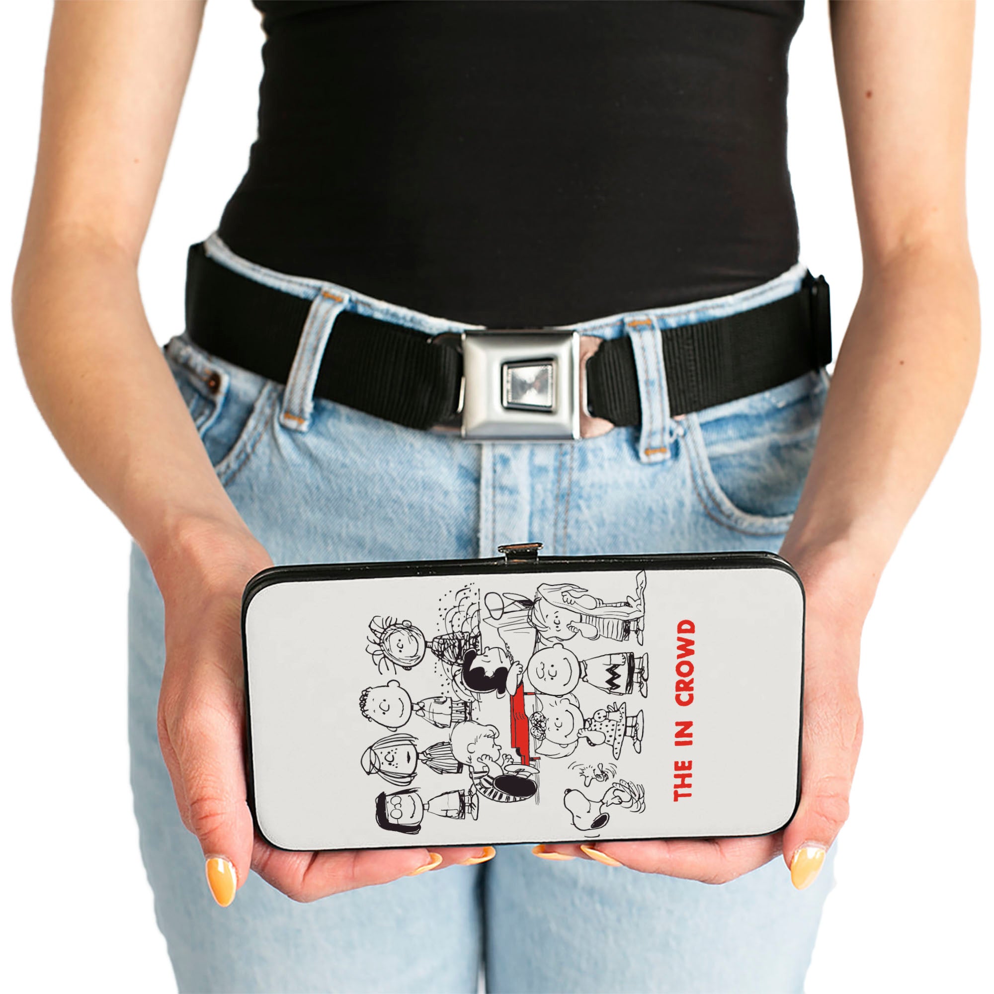 Hinged Wallet - Peanuts Gang THE IN CROWD Group Pose White/Black/Red Hinged Wallets Peanuts