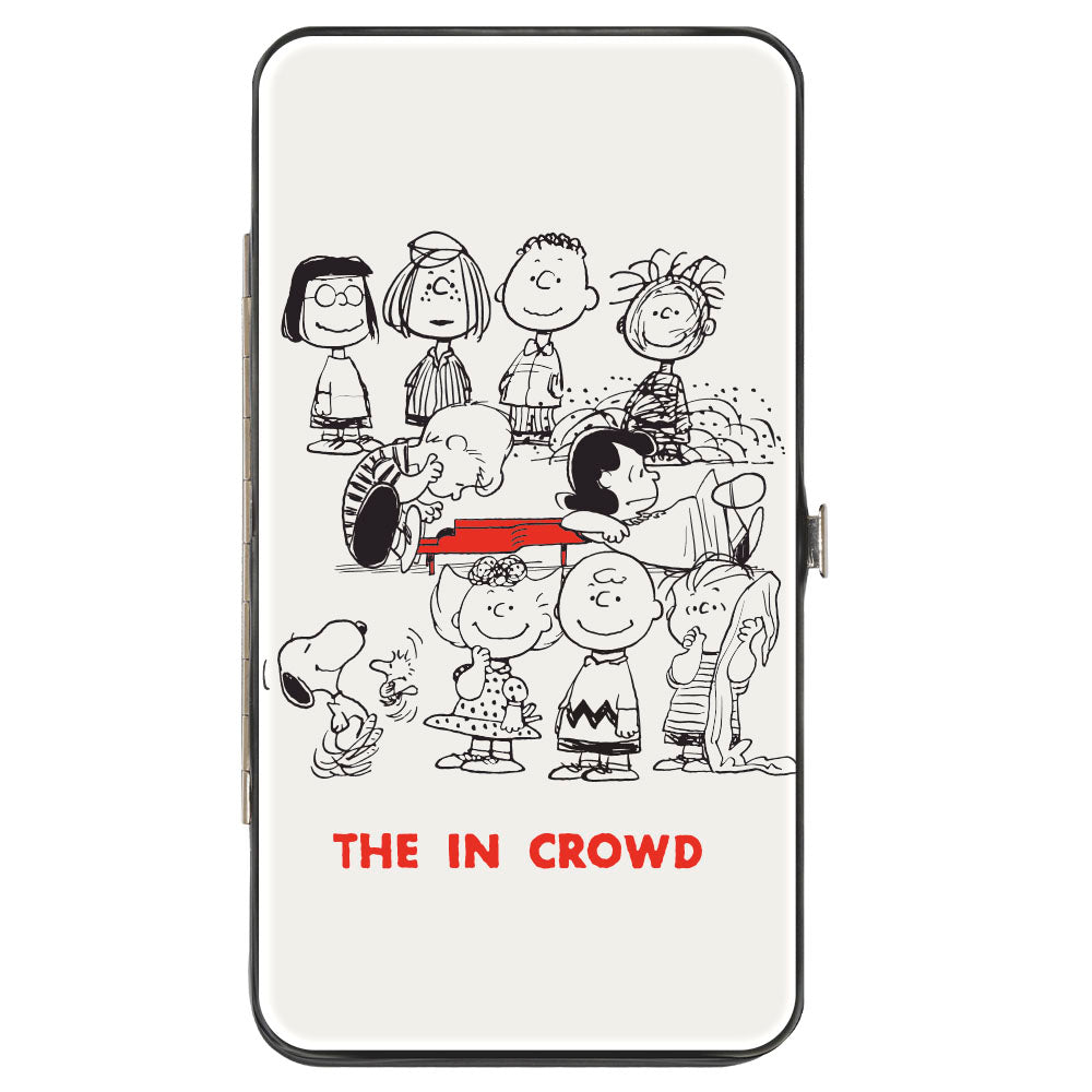 Hinged Wallet - Peanuts Gang THE IN CROWD Group Pose White/Black/Red Hinged Wallets Peanuts
