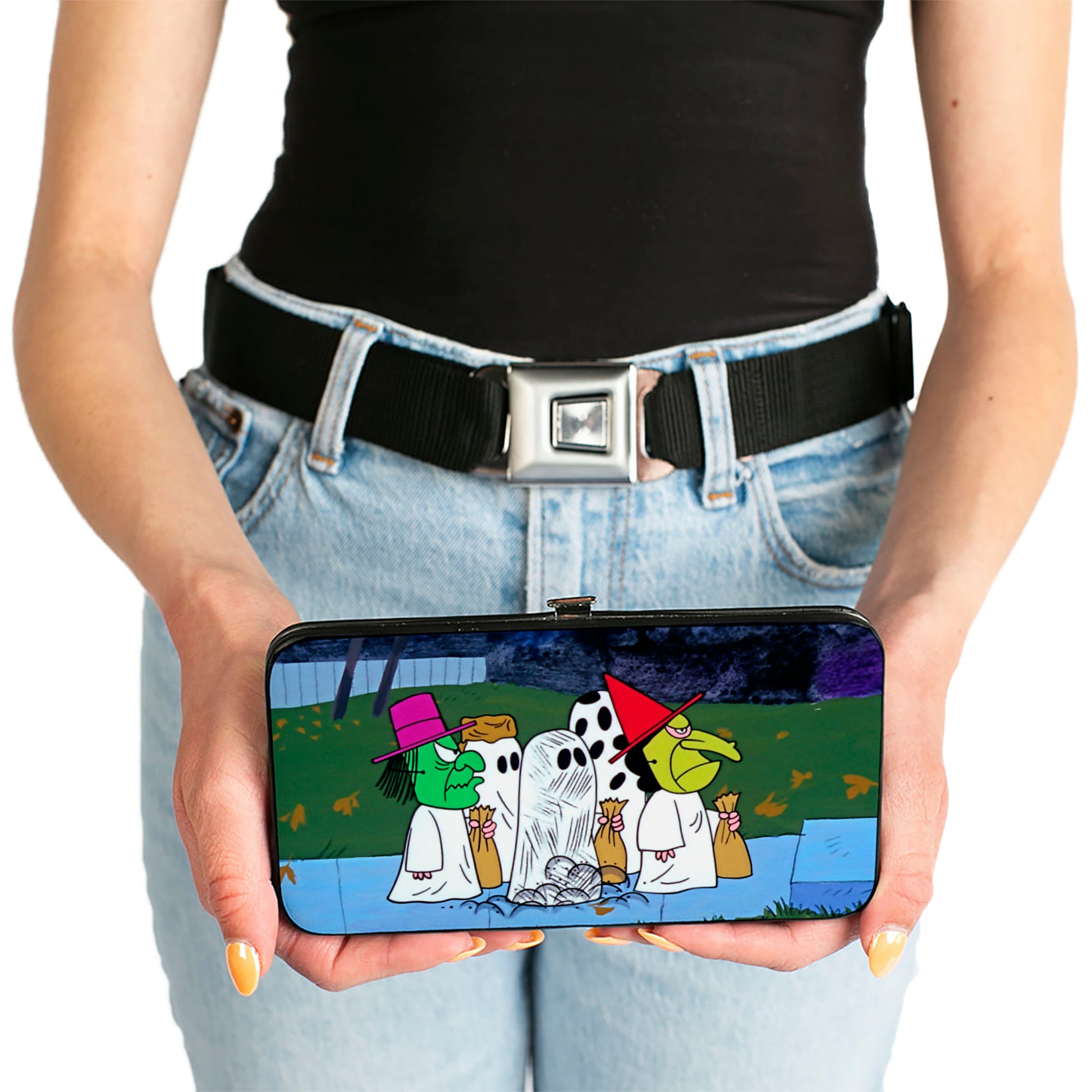 Hinged Wallet - Peanuts Gang Halloween Trick or Treat Group Pose Hinged Wallets Peanuts