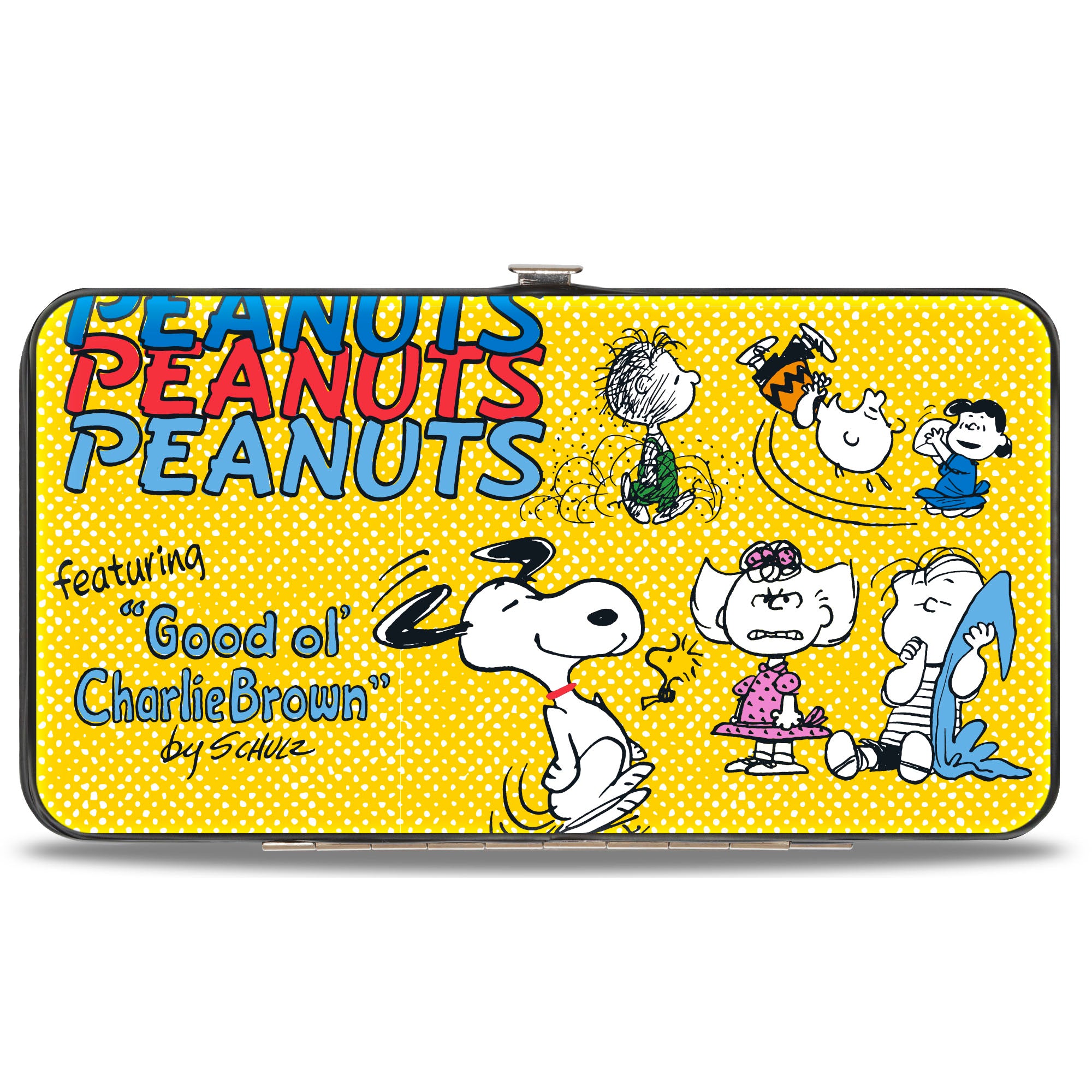 Hinged Wallet - PEANUTS Gang FEATURING GOOD OL CHARLIE BROWN Character Poses Yellow/Multi Color Hinged Wallets Peanuts