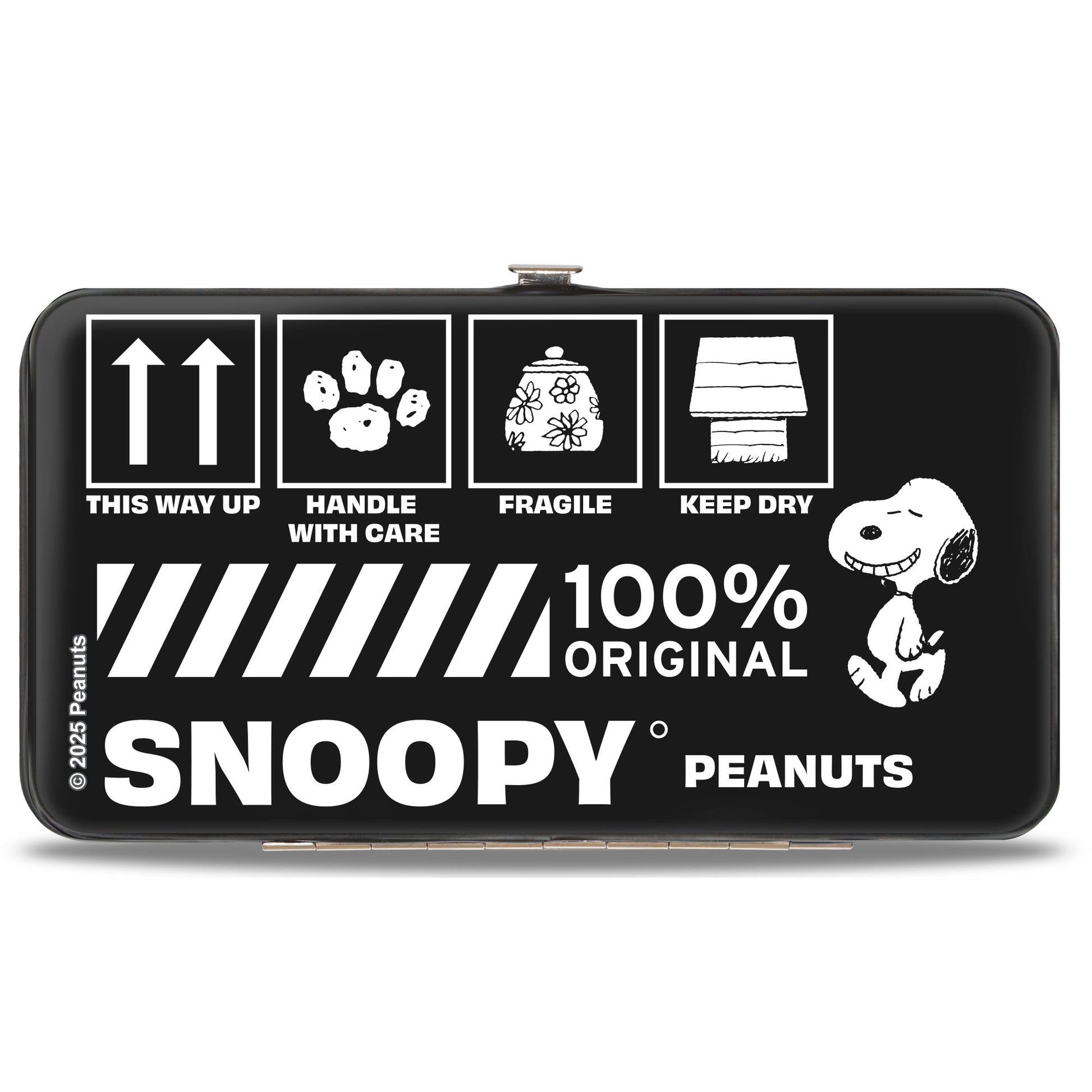 Hinged Wallet - Peanuts SNOOPY Care Symbols 100% ORIGINAL Black/White Hinged Wallets Peanuts