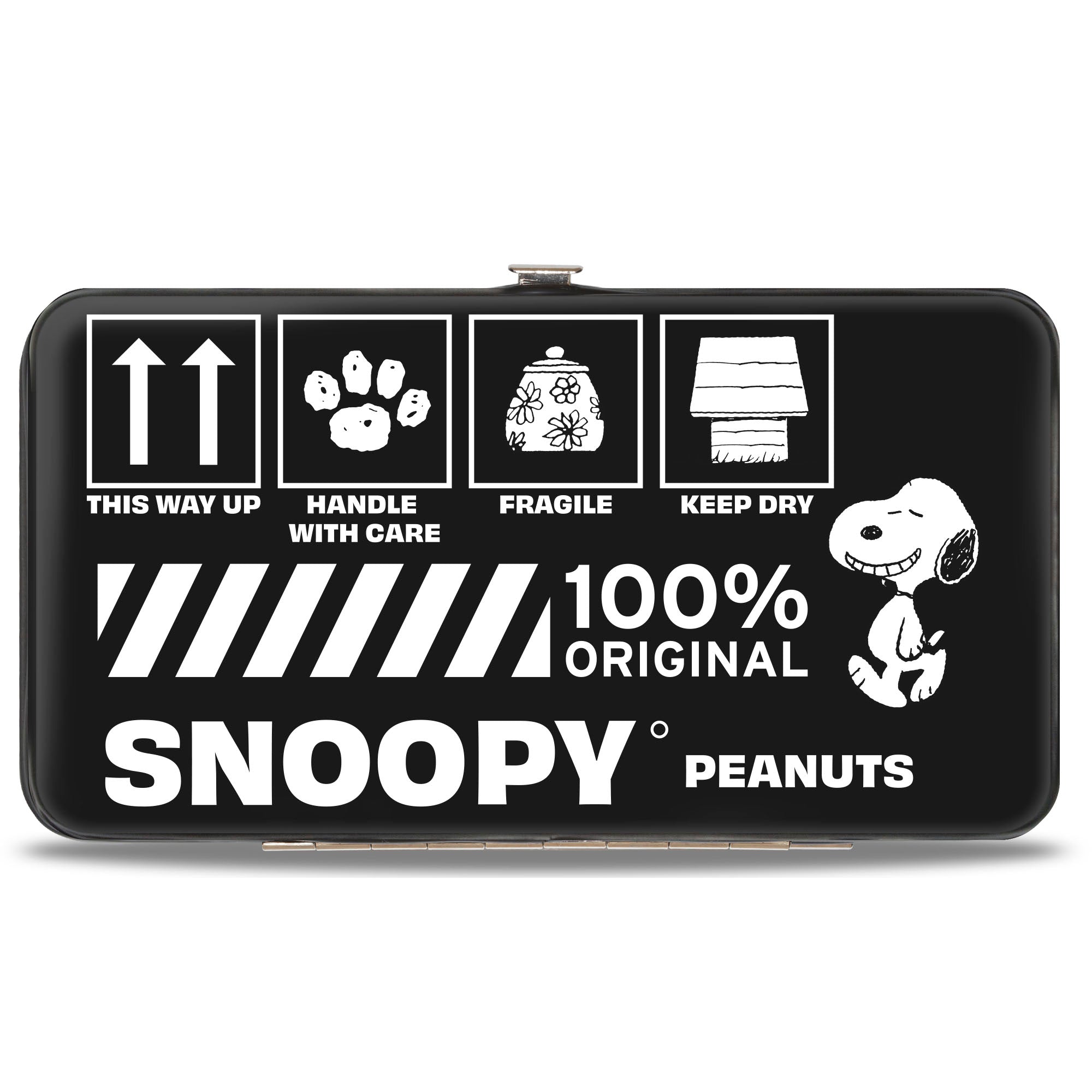 Hinged Wallet - Peanuts SNOOPY Care Symbols 100% ORIGINAL Black/White Hinged Wallets Peanuts