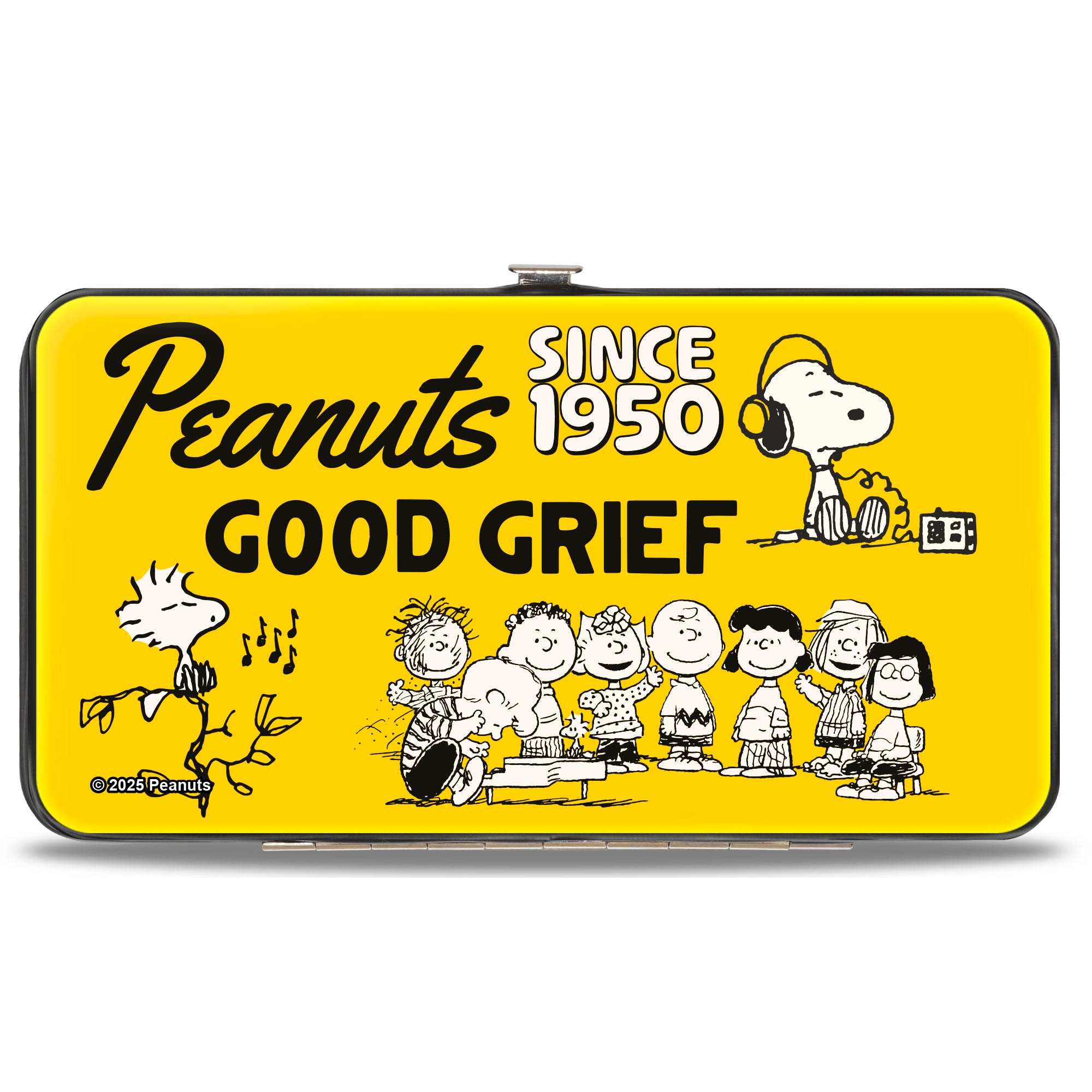 Hinged Wallet - PEANUTS Gang SINCE 1950 GOOD GRIEF Group Pose Yellow/Black Hinged Wallets Peanuts