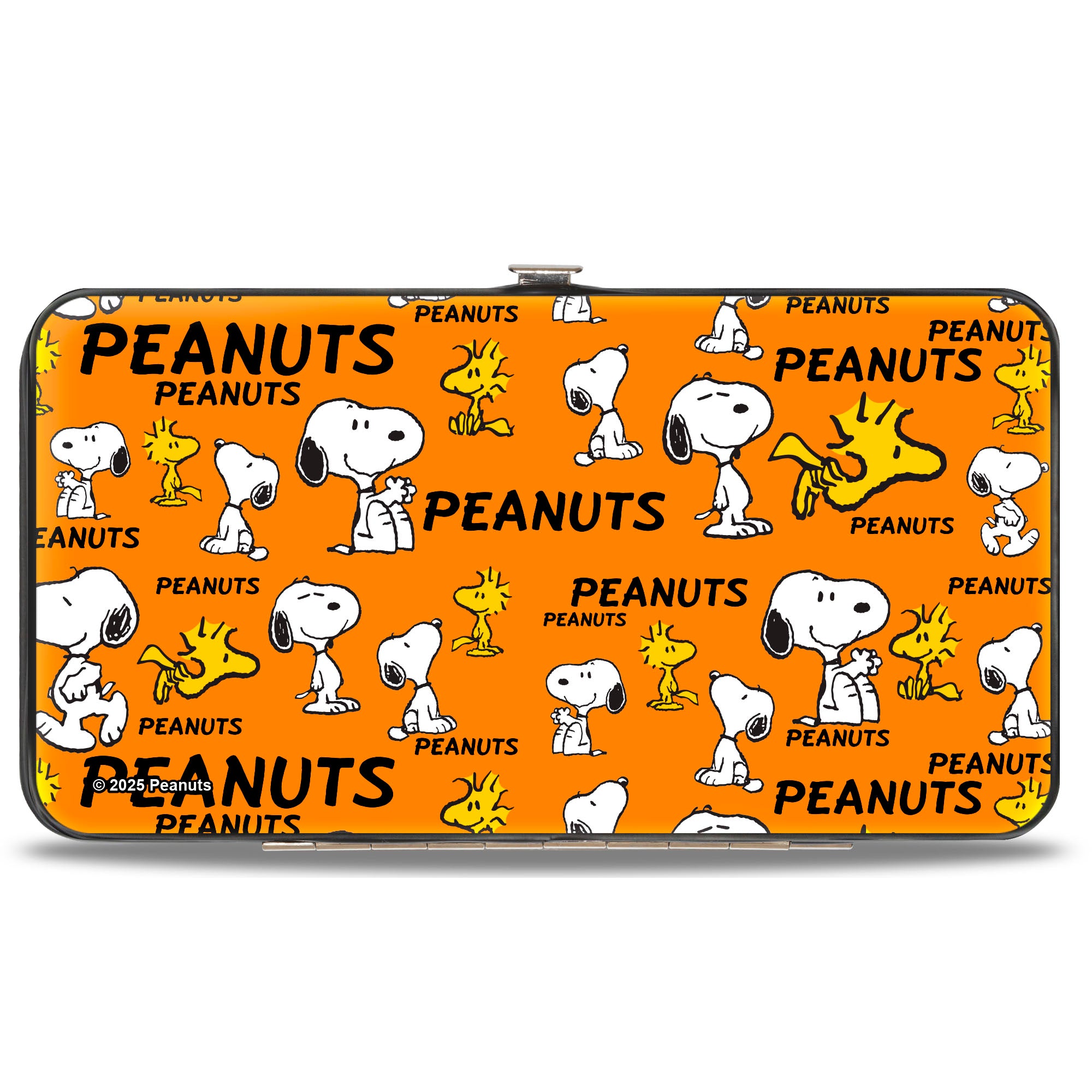 Hinged Wallet - PEANUTS Snoopy and Woodstock Poses Collage Orange Hinged Wallets Peanuts