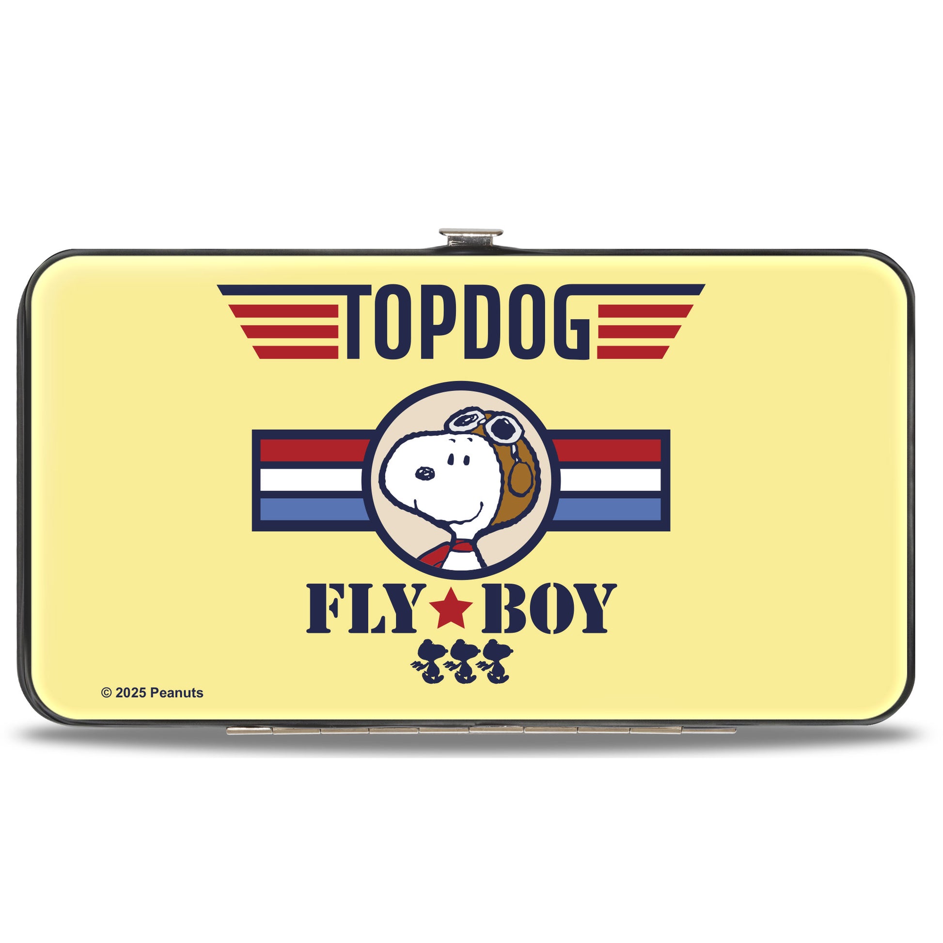 Hinged Wallet - Peanuts Snoopy FLY BOY TOP DOG Flying Ace Yellow/Blue/Red Hinged Wallets Peanuts