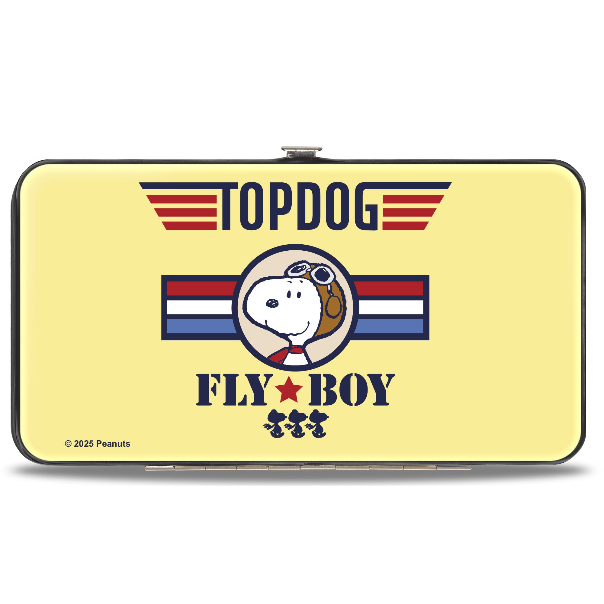 Hinged Wallet - Peanuts Snoopy FLY BOY TOP DOG Flying Ace Yellow/Blue/Red Hinged Wallets Peanuts