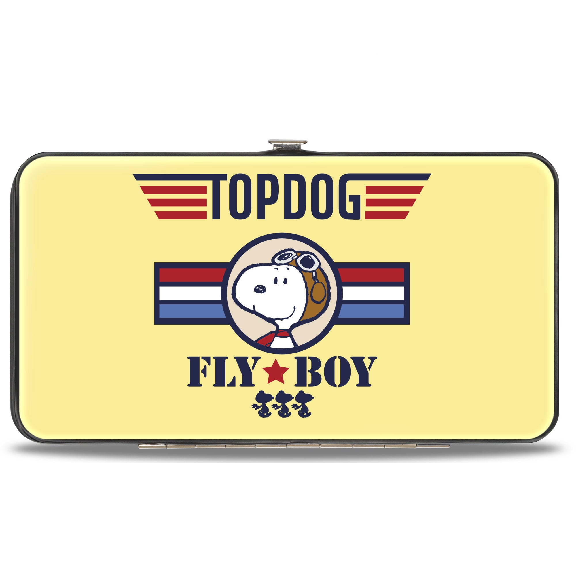Hinged Wallet - Peanuts Snoopy FLY BOY TOP DOG Flying Ace Yellow/Blue/Red Hinged Wallets Peanuts