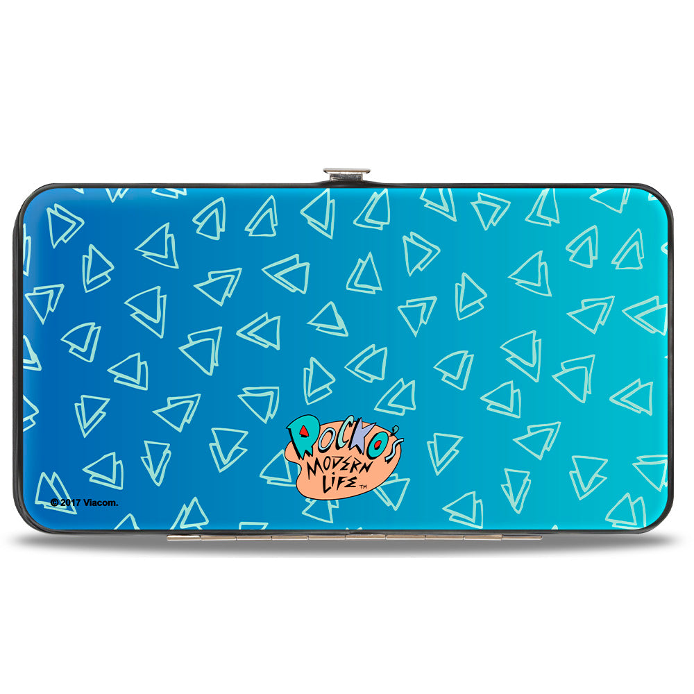 Hinged Wallet - Rocko's Modern Life Spunky Pose + Logo Blues White Hinged Wallets Ren and Stimpy