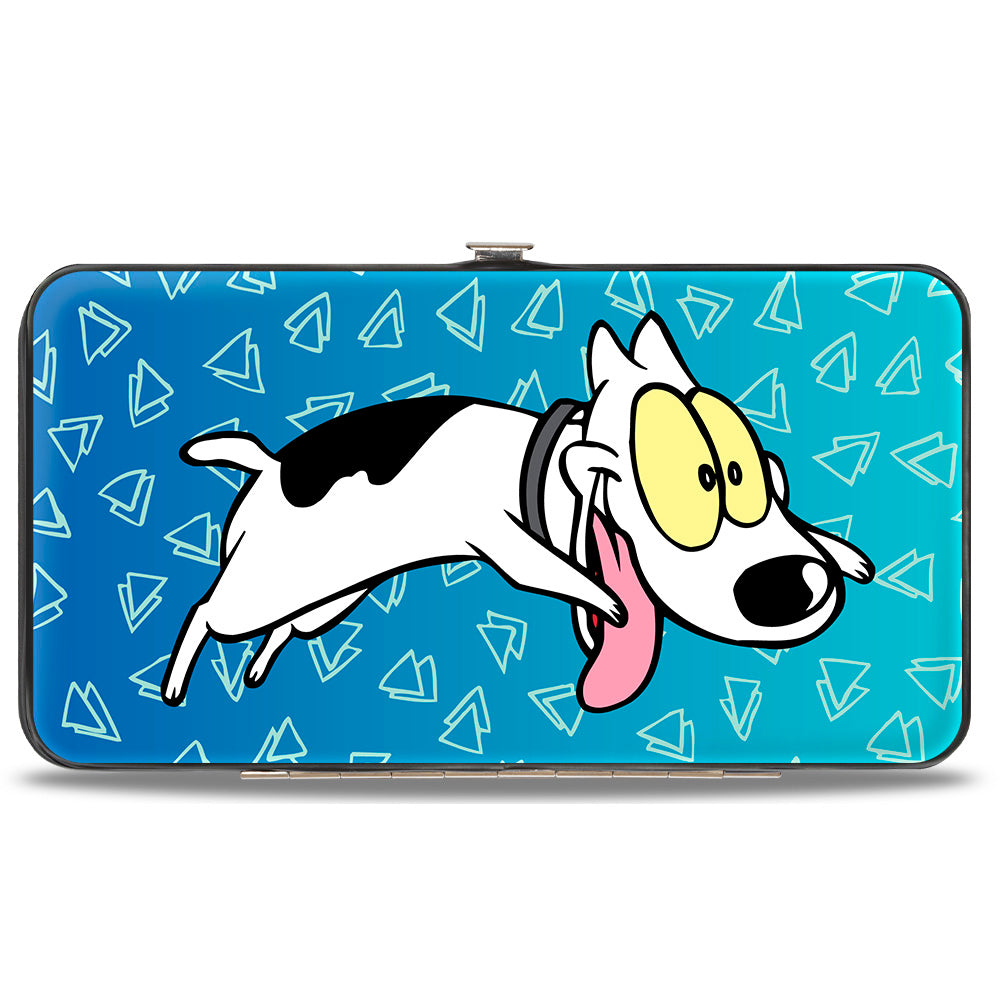 Hinged Wallet - Rocko's Modern Life Spunky Pose + Logo Blues White Hinged Wallets Ren and Stimpy
