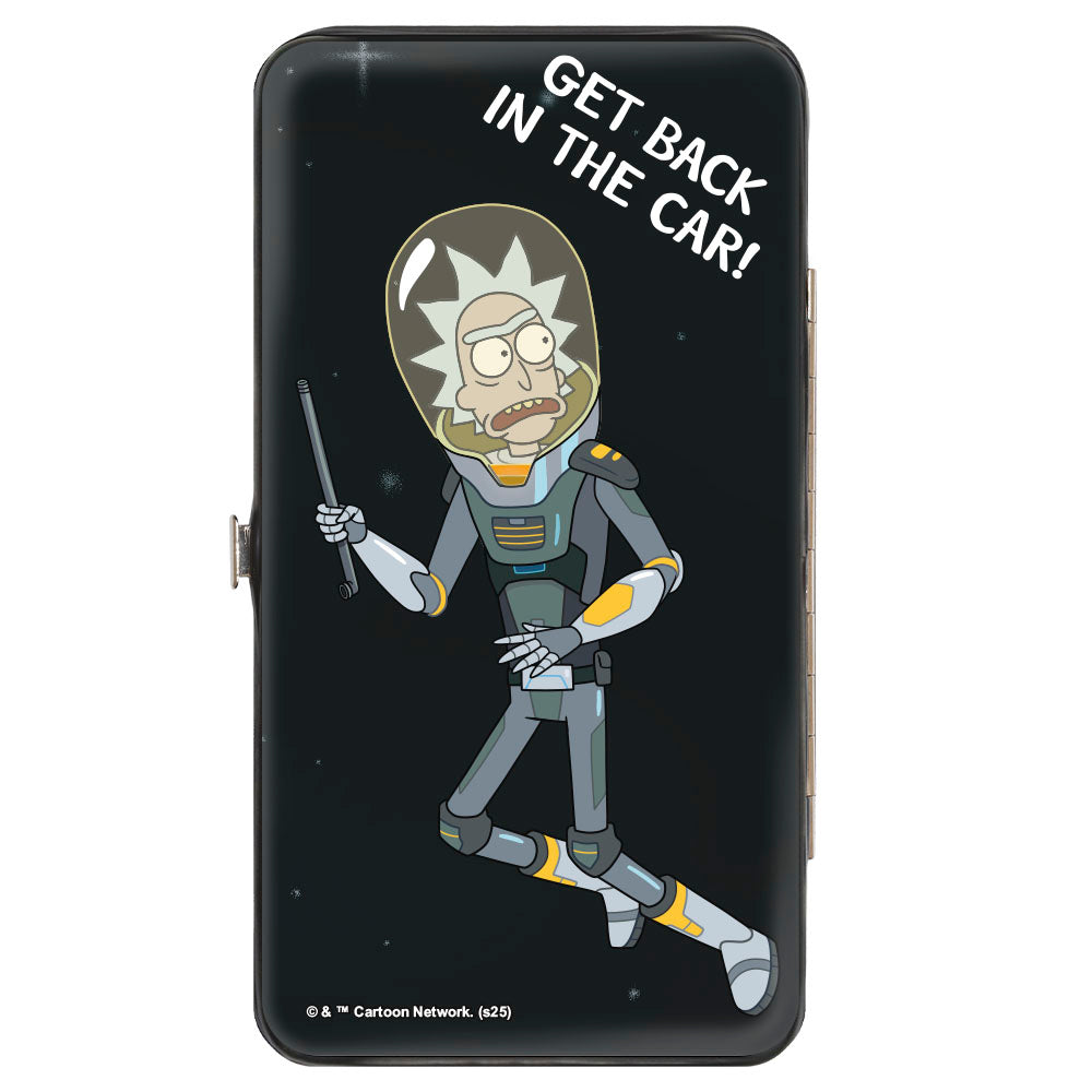 Hinged Wallet - Rick and Morty Rattlestar Ricklactica GET BACK IN THE CAR Space Snake Scene Hinged Wallets Rick and Morty