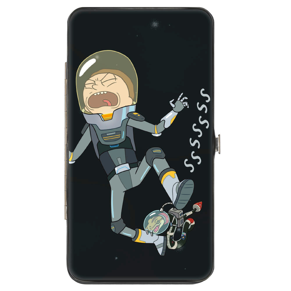Hinged Wallet - Rick and Morty Rattlestar Ricklactica GET BACK IN THE CAR Space Snake Scene Hinged Wallets Rick and Morty