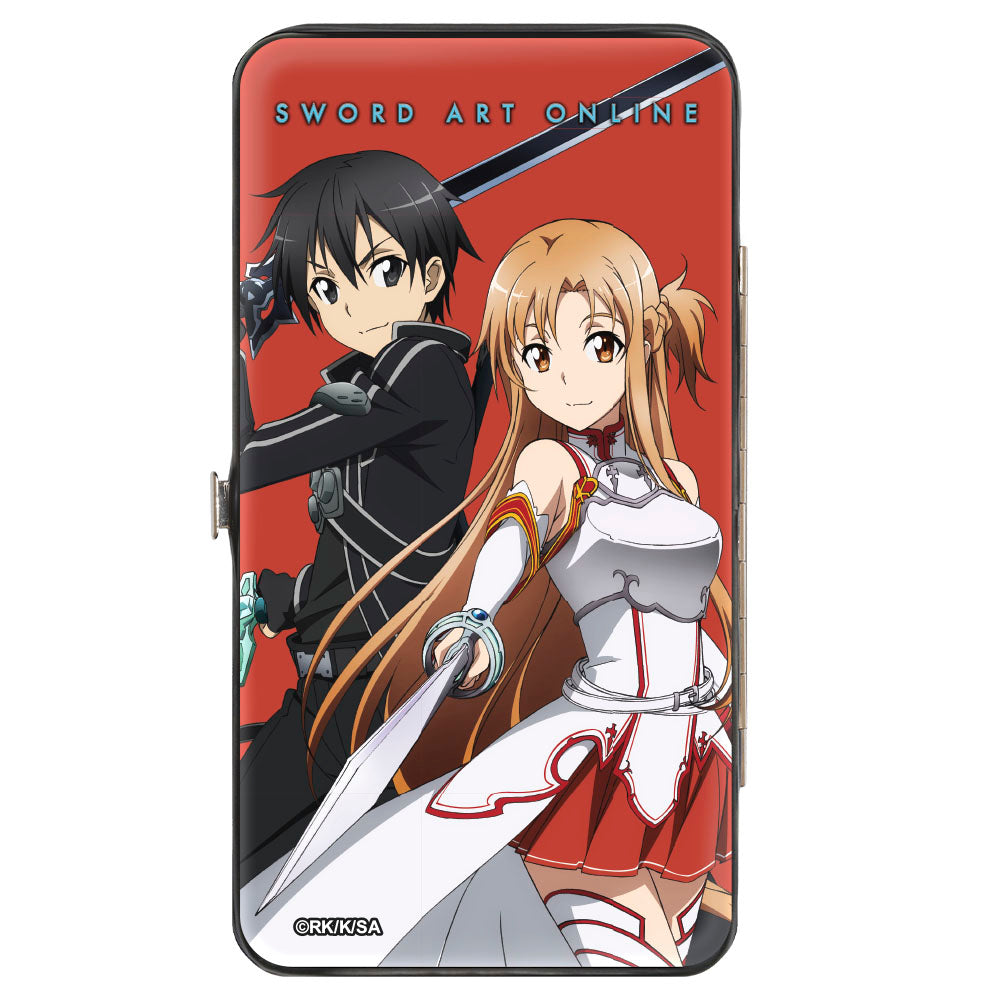 Hinged Wallet - SWORD ART ONLINE Kirito with Asuna and Leafa Poses Red/Green Hinged Wallets Sword Art Online