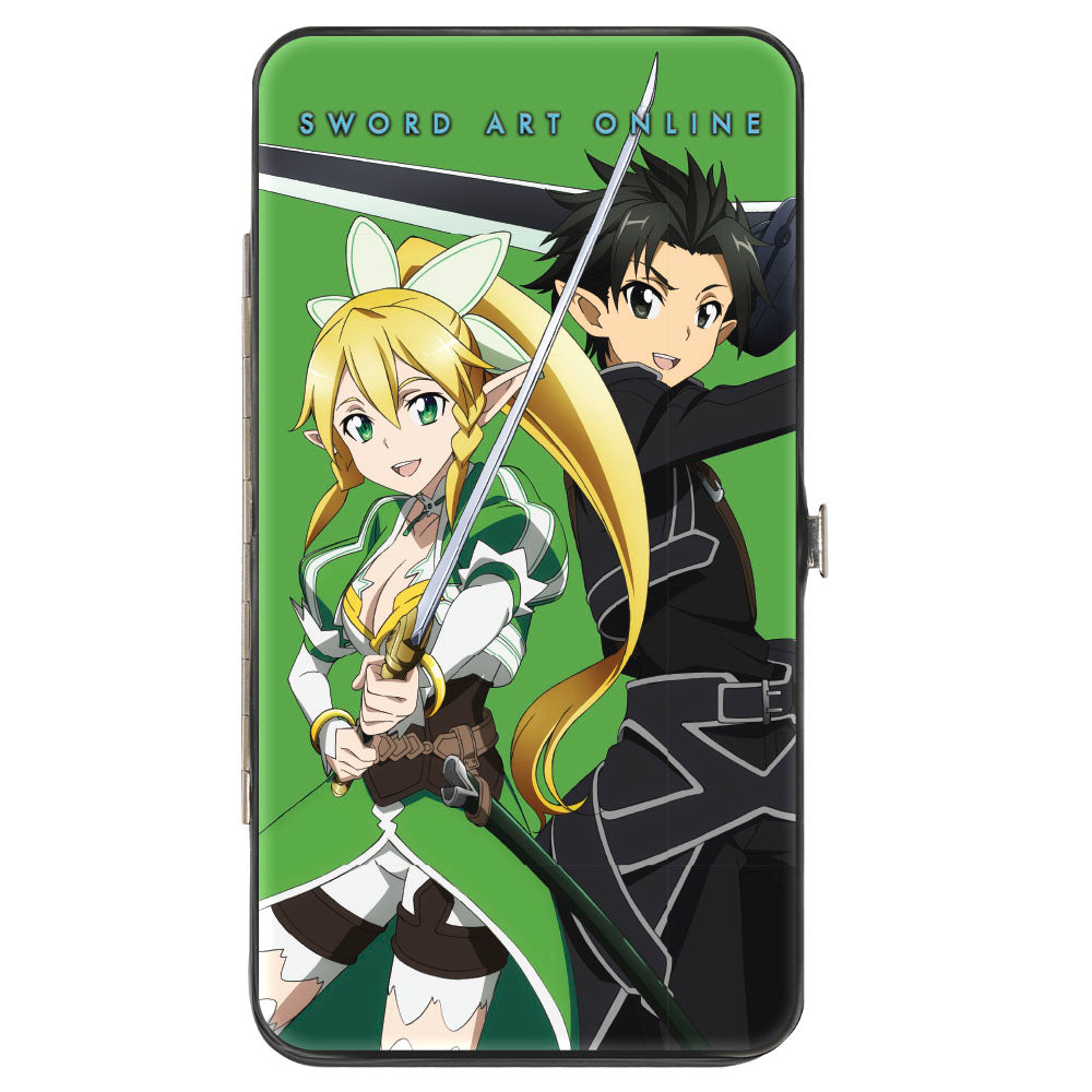 Hinged Wallet - SWORD ART ONLINE Kirito with Asuna and Leafa Poses Red/Green Hinged Wallets Sword Art Online
