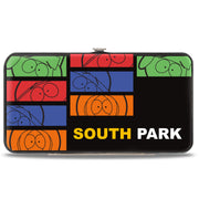 Hinged Wallet - SOUTH PARK Boys Sketch Blocks and Pose Monogram Black/Multi Color Hinged Wallets South Park