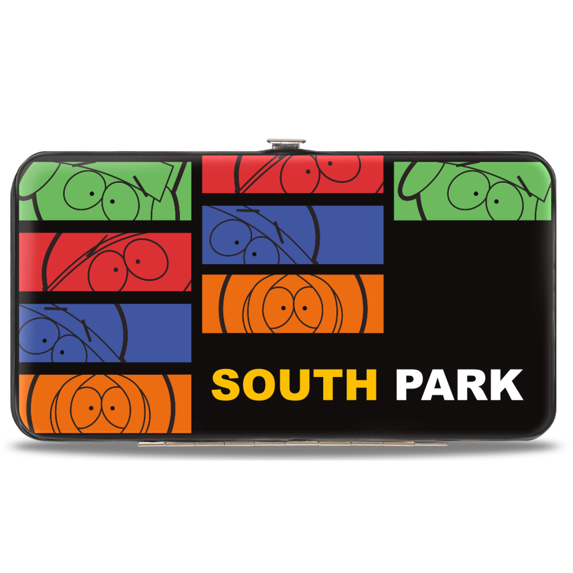 Hinged Wallet - SOUTH PARK Boys Sketch Blocks and Pose Monogram Black/Multi Color Hinged Wallets South Park