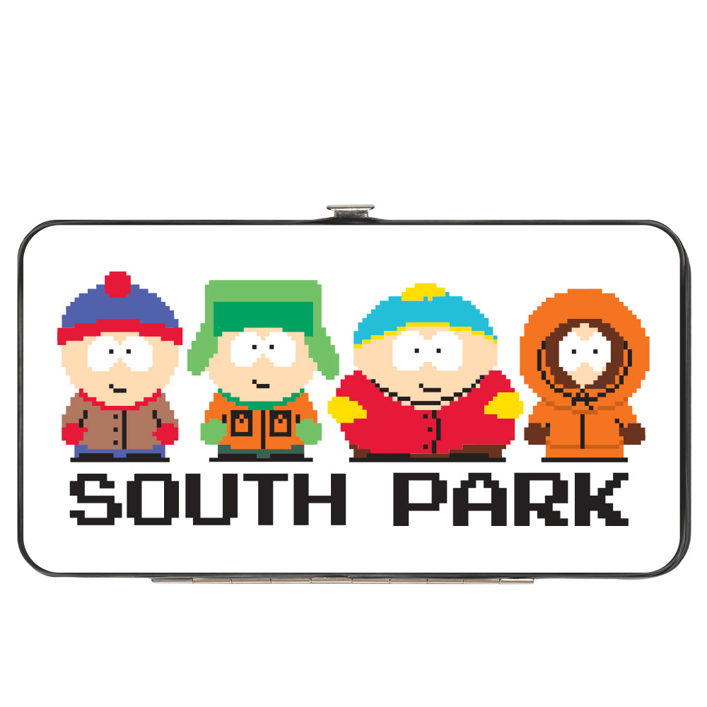 Hinged Wallet - SOUTH PARK Boys and Text 8-Bit White/Multi Color Hinged Wallets South Park