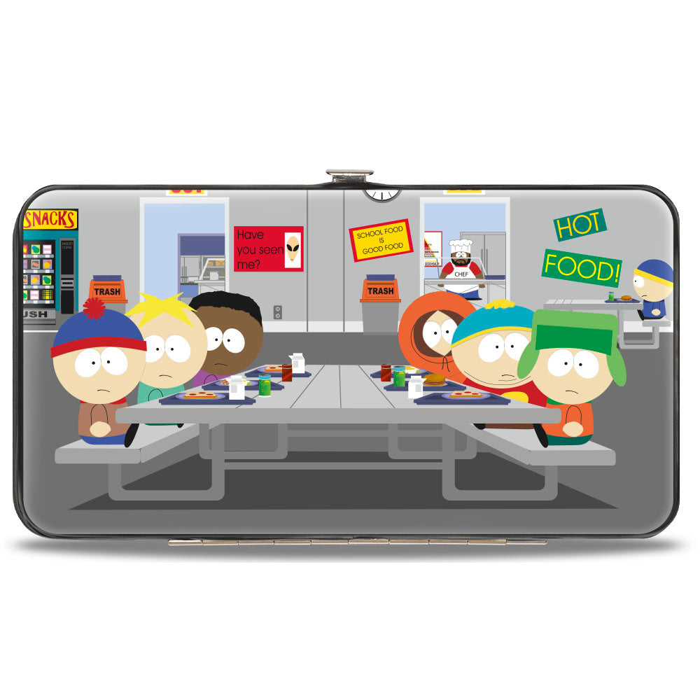 Hinged Wallet - South Park Boys Group Cafeteria Table Scene Hinged Wallets South Park