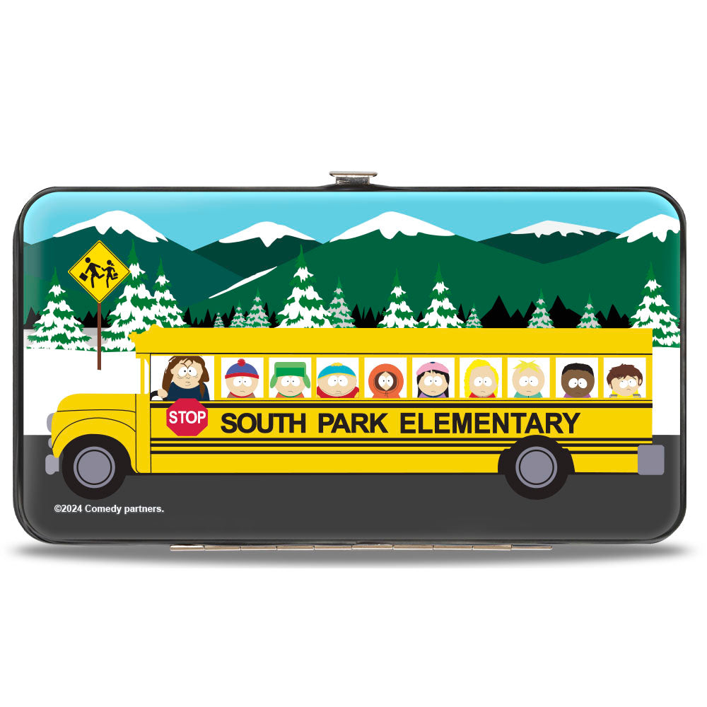 Hinged Wallet - SOUTH PARK ELEMENTARY School Bus Group Pose Mountain Scene Hinged Wallets South Park