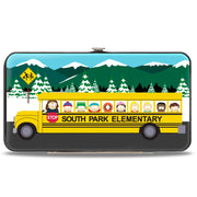 Hinged Wallet - SOUTH PARK ELEMENTARY School Bus Group Pose Mountain Scene Hinged Wallets South Park