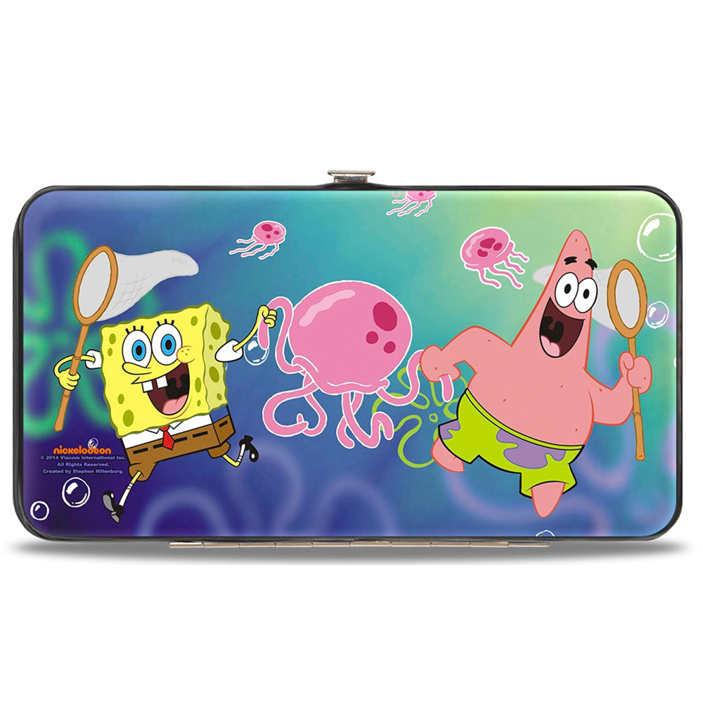 Hinged Wallet - Patrick Starfish & SpongeBob Jellyfishing + Jellyfish Catch Pose Hinged Wallets SpongeBob SquarePants