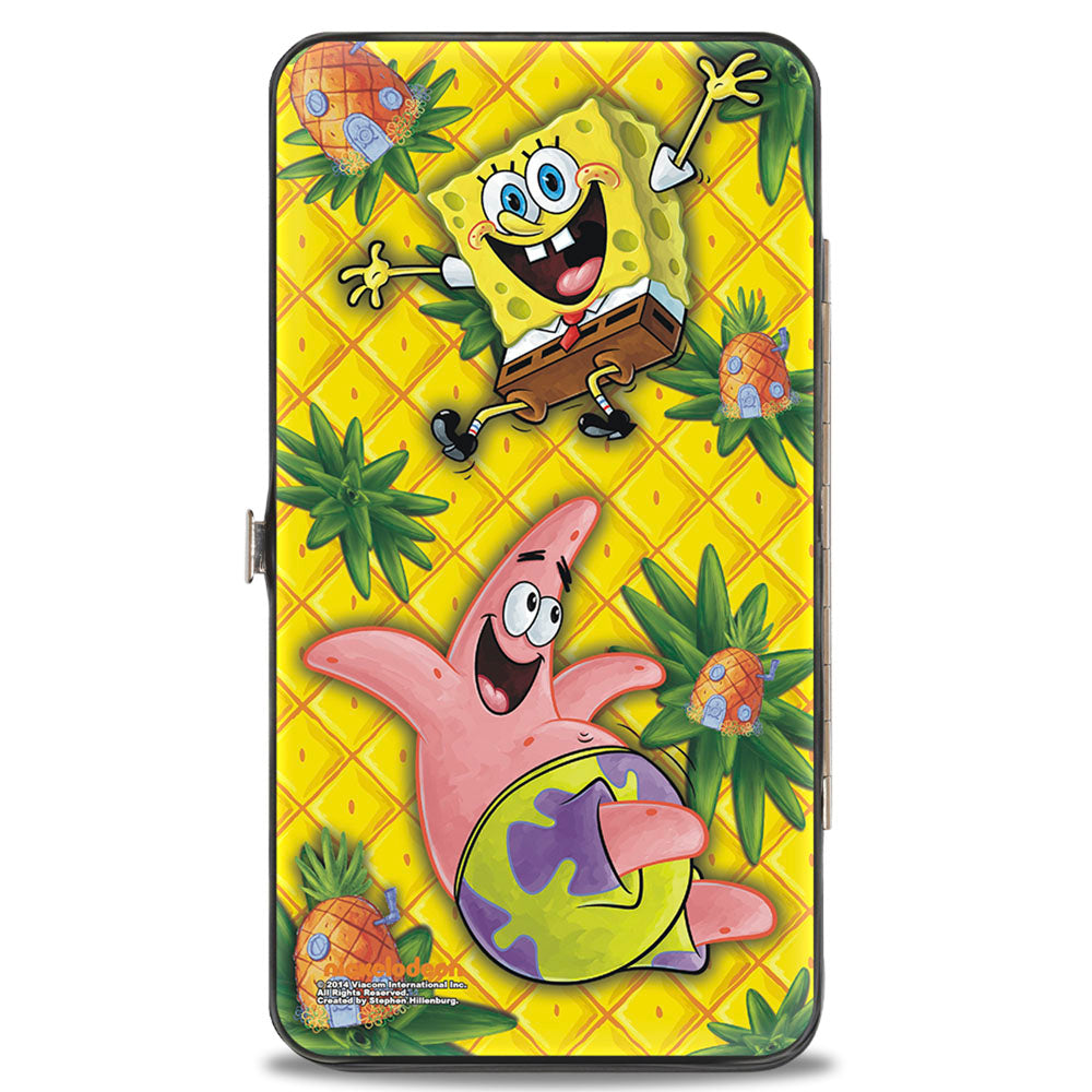 Hinged Wallet - SpongeBob Pineapple Eyes + SpongeBob & Patrick Starfish Pose Pineapple Gold Hinged Wallets SpongeBob SquarePants