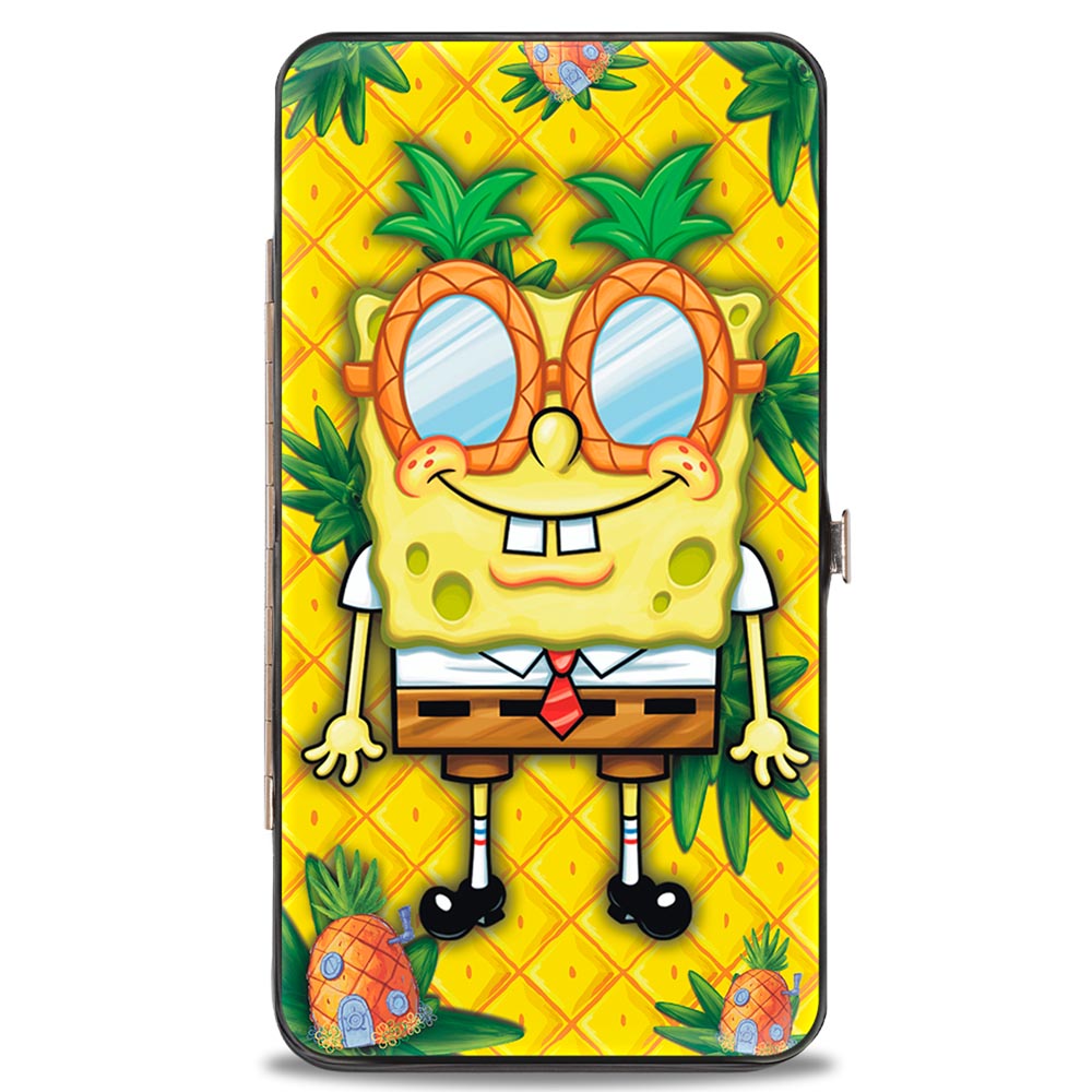 Hinged Wallet - SpongeBob Pineapple Eyes + SpongeBob & Patrick Starfish Pose Pineapple Gold Hinged Wallets SpongeBob SquarePants