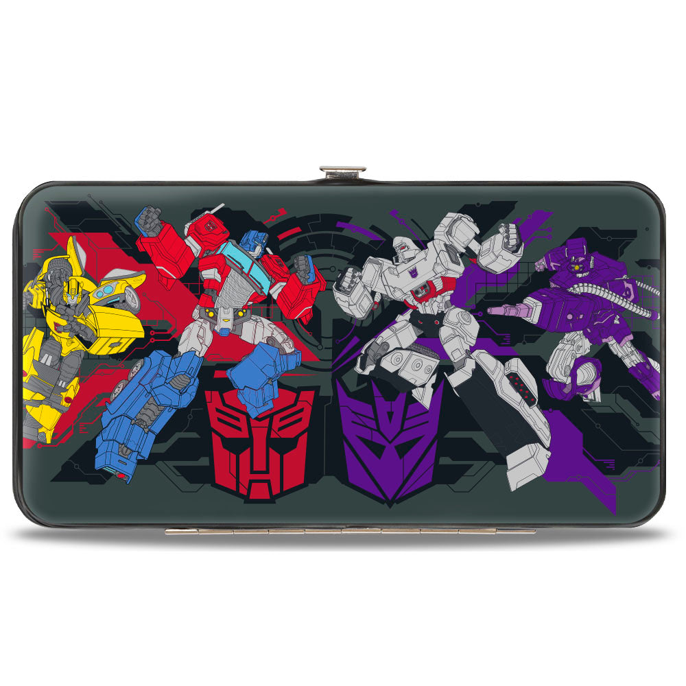 Hinged Wallet - Transformers Autobots Versus Decepticons Action Poses and Logos Grays/Black Hinged Wallets GI Joe