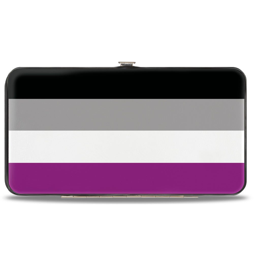 Hinged Wallet - Flag Asexual Black Gray White Purple Hinged Wallets Buckle-Down