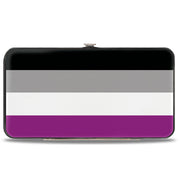 Hinged Wallet - Flag Asexual Black Gray White Purple Hinged Wallets Buckle-Down