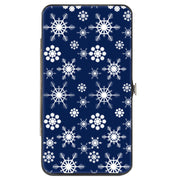 Hinged Wallet - Snowflakes Blue White Hinged Wallets Buckle-Down